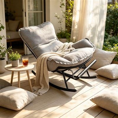 Tissus Rattan Rocking Chair